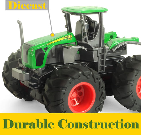 Set, 3-5, Die-cast Metal Toy Tractors with Trailer, Movable Parts & Realistic Details Rolling Monster Trucks Realistic