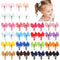 40PCS Snap Baby Hair Bows Clips for Girls, Grosgrain Ribbon Fully Wrapped 2 Inch Infant Hair Barrettes