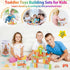1-3, 100 Set 2+, 1st FCSONU Wooden Building Blocks for Toddlers Pcs Wood Blocks - Sorting & Stacking Toys with Storage