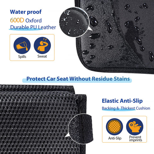 2 Pack 5-Layer 600D Gimars Car Seat Protectors, XL Thickest EPE Waterproof Protectors with Fabric, Nonslip Backing