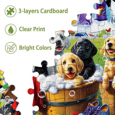 PICKFORU 1000 Dog Puzzles for Adults Pieces, Funny Animals Jigsaw Puzzles Golden Retriever, Difficult Puppy Puzzle as