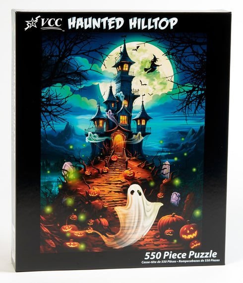 Haunted Hilltop Halloween Jigsaw Puzzle, 550 Piece by Vermont Christmas Company, Large Randomly Shaped Pieces