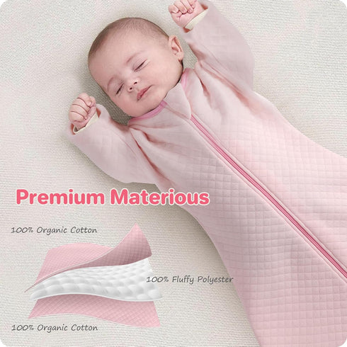 3-6 1.5 2-Way Amrcbb Easy Transition Baby Sleep Sacks with Sleeves Soft Cotton Warm Months Tog, Soft Comfortable