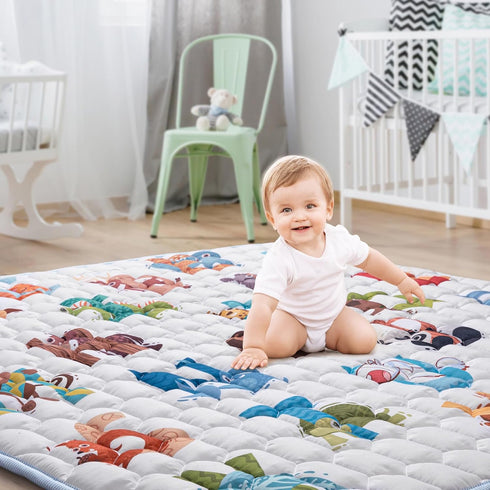 50" 50" Baby Play Mat for Floor Playpen - X Playpen Mat,Thick One-Piece Crawling, Odorless Floor Mat, Non-Slip