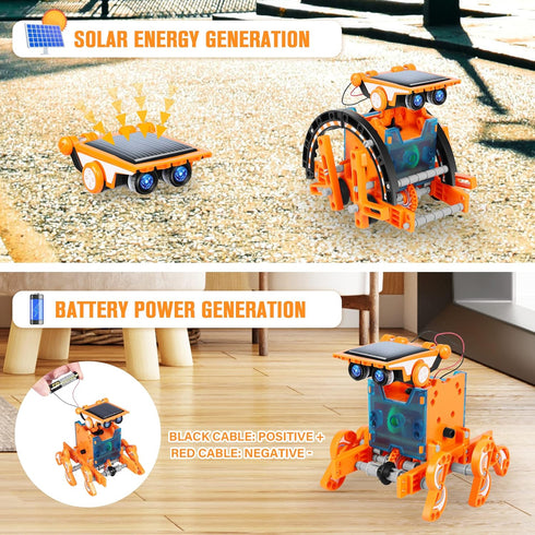 13-in-1 8-12, 8 9 10 11 12 STEM Education Solar Robot Toys for Age DIY Building Science Experiment Robots Kit Birthday