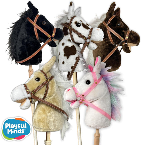 Nature Bound Stick Horse | Horse on a Stick with Sound Effects Handcrafted Plush Stick Pony for Toddlers & Kids |