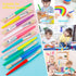 YGAOHF 24 Pcs Paint Brushes for Kids, Colorful Round and Flat Brushes, Easy Clean Toddler Paint Brushes