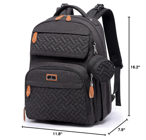 Backpack BabbleRoo Diaper Bag - Travel Large Baby Diaper Bag with Changing pad, Waterproof Baby Bags for Mom & Dad