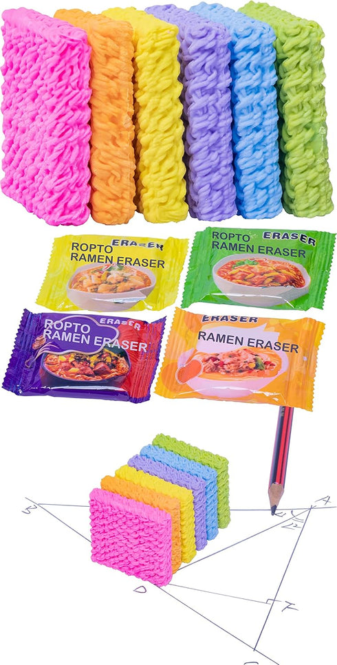 16 PCS Mini Food Erasers for Kids - Cute Spicy Ramen Noodles Erasers for Classroom Gifts