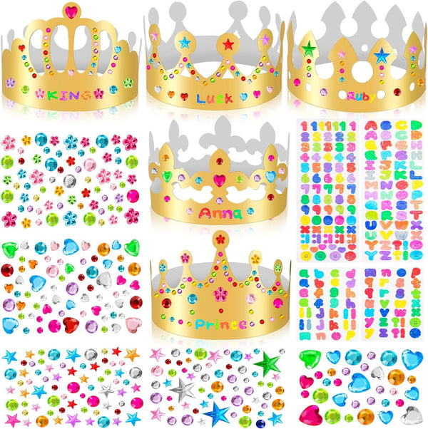 MGZTTHW Gold Paper Crowns, Diy Birthday King Crowns Craft to Decorate, Paper Prince