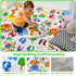 Mfmiudole 50"50" Baby Gyms Playmats for Playpen, Safari Zoo Alphabet Play Mat Waterproof ABC Learning Mat Jungle Themed