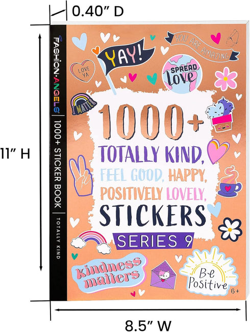 Fashion Angels 1000+ Kindness Stickers for Kids, Positive Affirmation & Mental Health Stickers - 40-Page Sticker Book