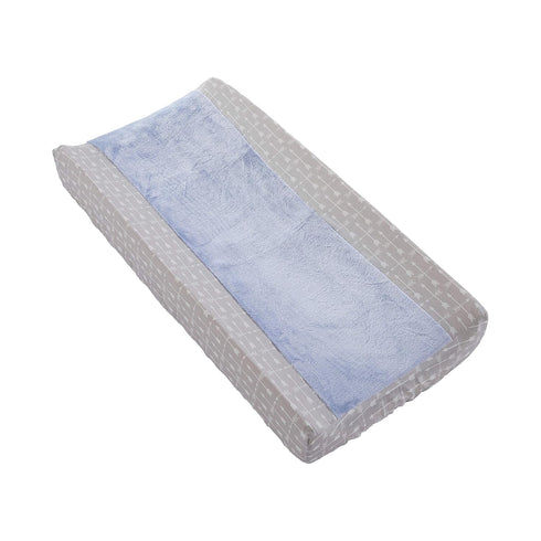 Levtex Baby Rowan Diaper Changing Pad Cover - Blue Plush, Grey and White Arrows - Fits Most Standard Changing Pads