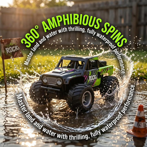 Q191 1:16 50+ 2 2.4Ghz 4WD 6-12+ KB KAIBO Amphibious Remote Control Car - Waterproof All Terrain RC Monster Truck