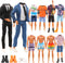 Miunana Lot 12 Items Boy Doll Clothes for 12 Inch Male Doll, 5 Sets Fashion Casual Wear with 3 Pairs of Shoes