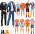 Miunana Lot 12 Items Boy Doll Clothes for 12 Inch Male Doll, 5 Sets Fashion Casual Wear with 3 Pairs of Shoes