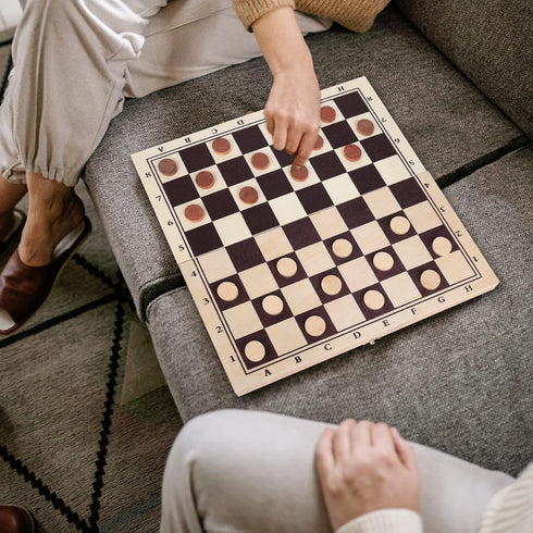 3 in 1 Board Game Set - Wooden Chess, Checker, and Backgammon, Classic Travel Toy Gift for Kids and Adults