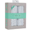 Ely’s & Co. Waterproof Crib Toddler Bed Sheet 2-Pack Set for Baby Boy - 100% Cotton, Misty Blue Stripes