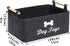 Geyecete Dog Toys Storage Bins with Wooden Handle, Collapsible Pet Supplies Storage Basket (DOG-Dark Grey)