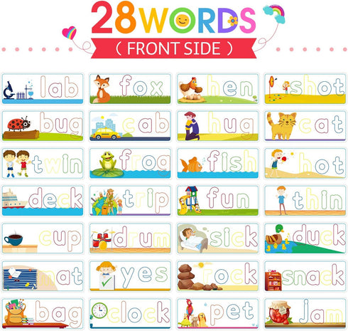 KMUYSL Learning Toys for Boys and Girls Age 2-6 - See & Spell CVC Word Builders with Alphabet Cards, Preschool Gifts