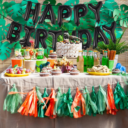 Happy Birthday Balloon Banner Party Kit, 16 Inch 3D Aluminum Foil Inflatable Letter Balloons for Birthday Decorations