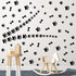 76 Pieces Dog Paw Decal Stickers, Removable Vinyl Wall Sticker Decoration for Nursery Bedroom Room Decor, Black