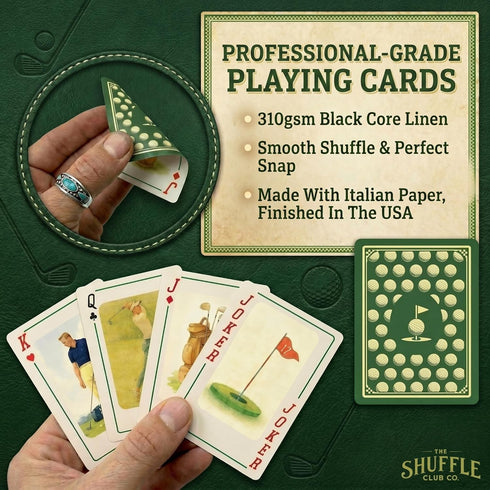 USA(Pack 1) Golf Playing Cards Hand-Illustrated Vintage Golf Deck | Golf-Themed Poker & Blackjack Cards | Premium Gift
