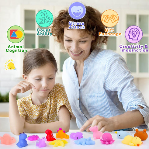 200PCS LEEHUR Kawaii Squishies, Mochi Squishy Toys for Kids Party Favors, Mini Stress Relief Squishy Fidget Toys