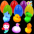 6 JOYIN Pcs Pre-Filled Easter Eggs with Light-up Floating Bath Toys for Kids Toddler Eggs Hunt, Basket