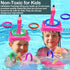 Camlinbo 15 Pcs Inflatable Flamingo Pool Toys, Ring Toss Pool Game, Hawaiian Beach Toys for Kids Adults