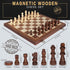 2 1 Set, 15" 2 Sets Set in Magnetic Wooden Chess and Checkers Board Game Folding Chess Boards with Extra Queens