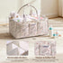 VKSAO Baby Essentials Cute Floral Diaper Caddy Organizer Portable Storage Basket with Shoulder Strap & Stroller Hooks