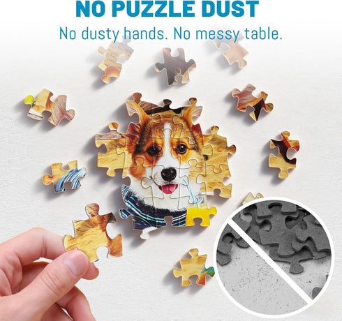 1000 BenBen Puzzles for Adults Pieces, Dogs on Vacation, Funny Dog Jigsaw Puzzles with Patterns on Back, Challenging