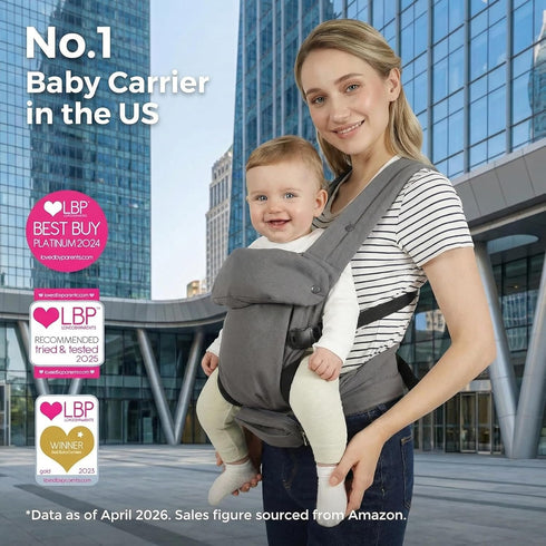 (7-44 lbs), Ergonomic Baby Carrier Newborn to Toddler Lightweight Infant Carrier with Windproof Cover & Bottle Bag