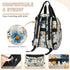 Shoblo Backpack Checkered Background Flowers Diaper Bag for Travel, Waterproof Diaper Bag with Insulated Bottle Pockets
