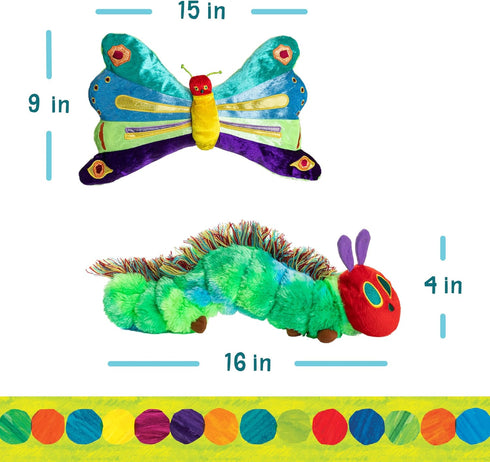 16",Green KIDS PREFERRED World of Eric Carle, The Very Hungry Caterpillar Butterfly Reversible Stuffed Animal Plush
