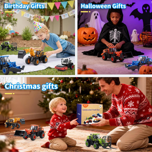Bulldozer 3 4 5 6 Construction Truck Toys for Toddlers: Push Go Truck Sandbox Excavator Toy Trucks Vehicles Snow Plow