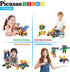 Picasso Toys STEM Learning Toys 105 Piece Building Block Set, Kids Construction Engineering Kit with IdeaBook