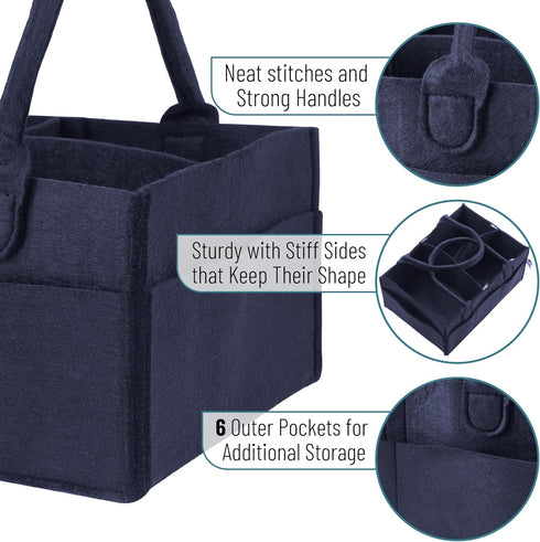 Mr. Pen Baby Diaper Organizer - Medium Navy Blue Nursery Storage Bin