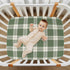 YANENDIE 39 27 Inch Olive Green Gingham Plaid Crib Sheets - Boys & Girls Cotton Crib Sheet for Standard Crib
