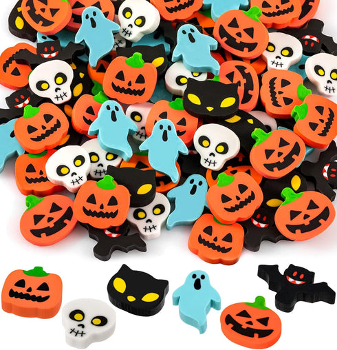 YGAOHF 150 Pack Halloween Mini Erasers Cute 6 Styles Pumpkin Ghost Bat Erasers for Kids Trick or Treat Party Favors