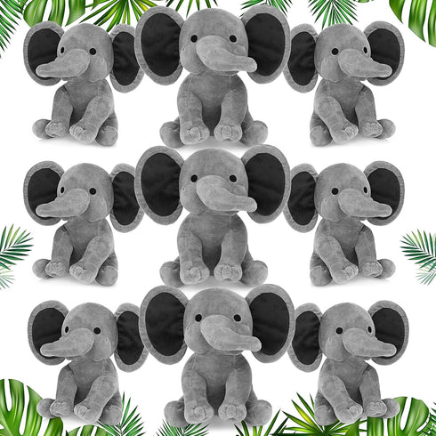 9 Pieces Elephant Stuffed Animals, Soft Cute Plush Toys for Baby Shower and Birthday Party Supplies