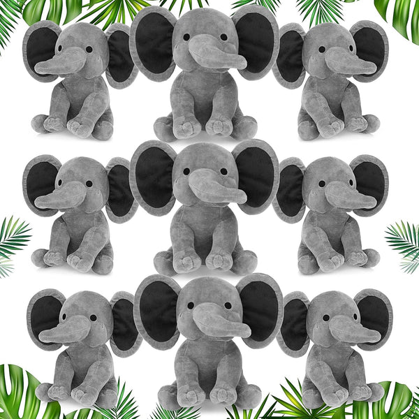 9 Pieces Elephant Stuffed Animals, Soft Cute Plush Toys for Baby Shower and Birthday Party Supplies