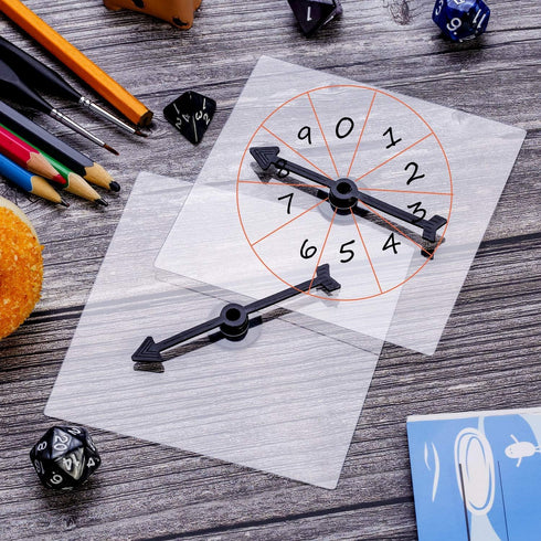 Gejoy 10 Pack Transparent Spinners for Classroom, Clear Spinners Dry Erase Math Game with Rotating Arrow