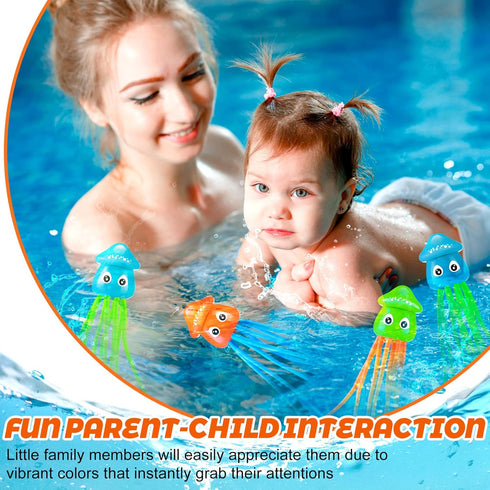 6 Swimming Summer 3 Leitee Pcs Octopus Bath Toys Squid Pool Dive Toys Sensory Stress Relief Cute Pool Diving Toys