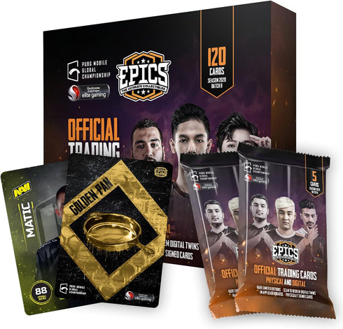 Epics PUBG Mobile NFT Hybrid Trading Cards - Box of 120 Trading Cards, Black