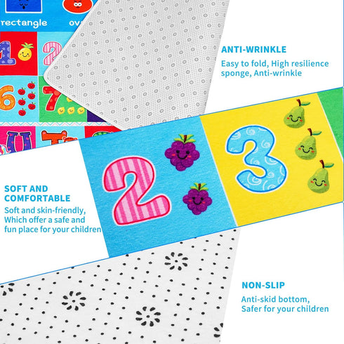 Kids Rug for Playroom, ABC Play Mat Educational Rugs, Soft Non-Slip Rug Toddler Baby Play Mat, Alphabet Carpet for Boy