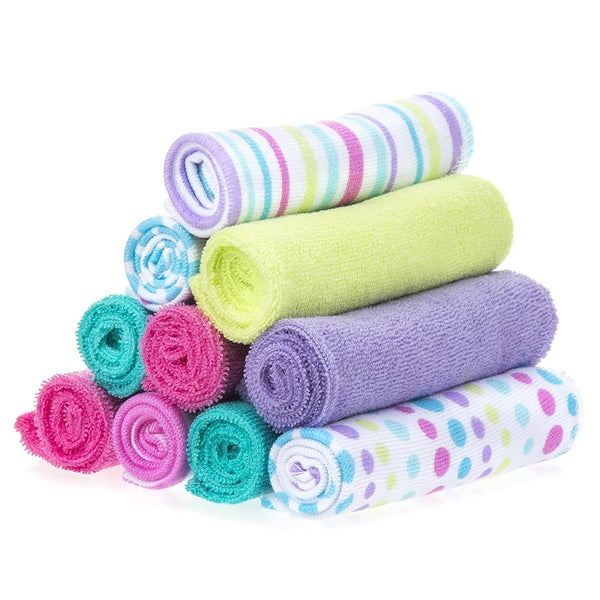 Spasilk Washcloth Wipes Set for Newborn Boys and Girls, Soft Terry Washcloth
