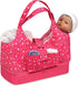Badger Basket On-The-Go Travel Tote and Storage Bag for 18 inch Dolls - Pink Stars