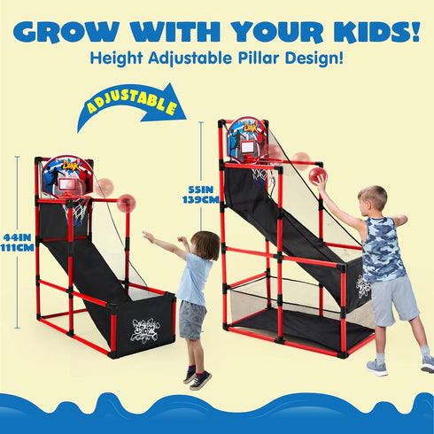 Set, 3 12 Set 4 JOYIN Red Arcade Basketball Game Indoor Basketball Hoop for Kids to Years Old, Easy Up Sports Toy